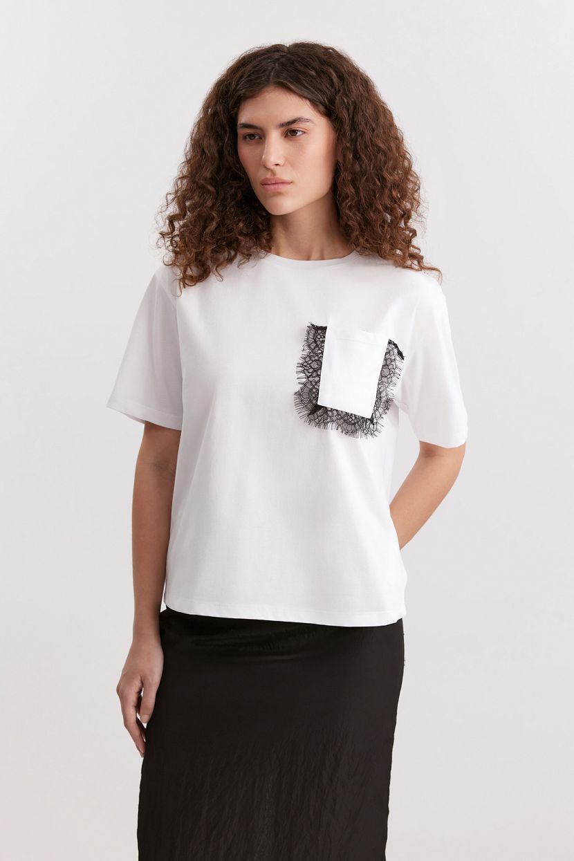 Футболка из хлопка L белый 2051₽