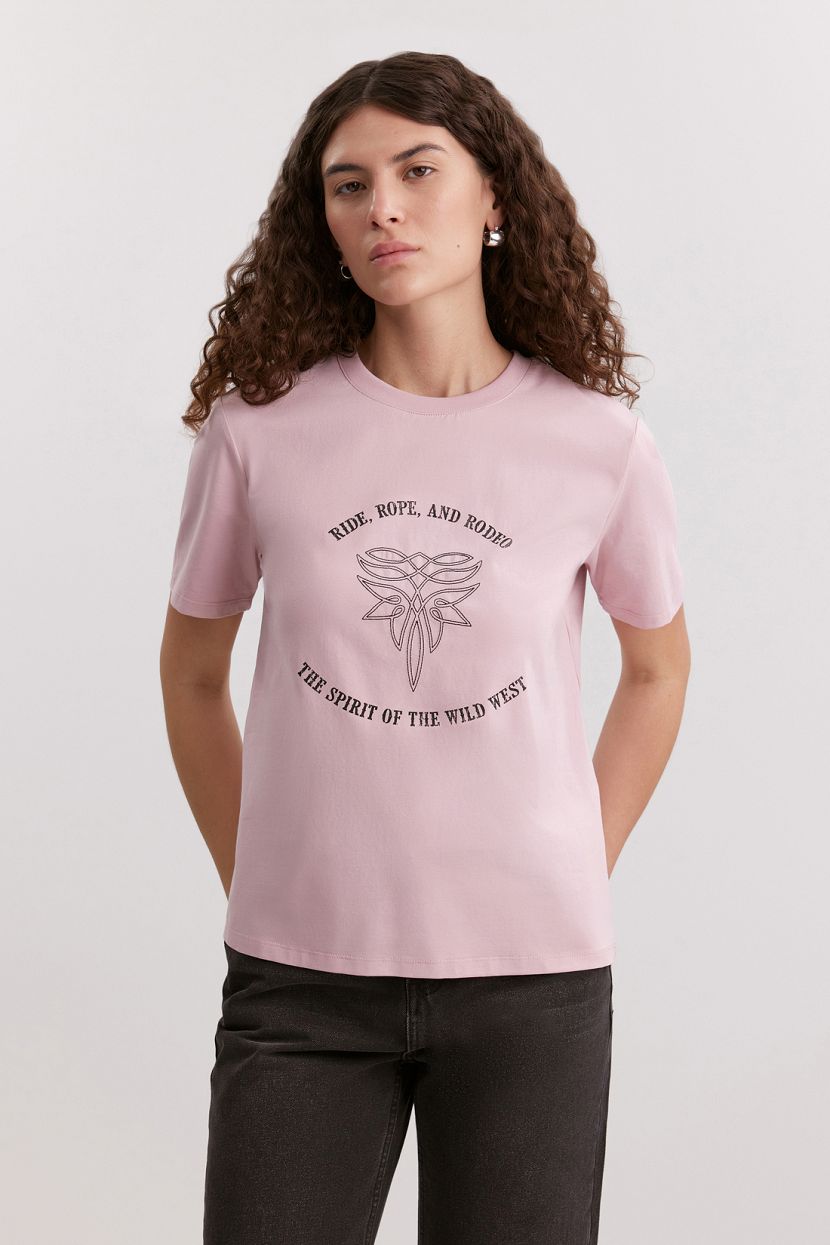 Футболка из эластичного хлопкового полотна L розовый 1999₽