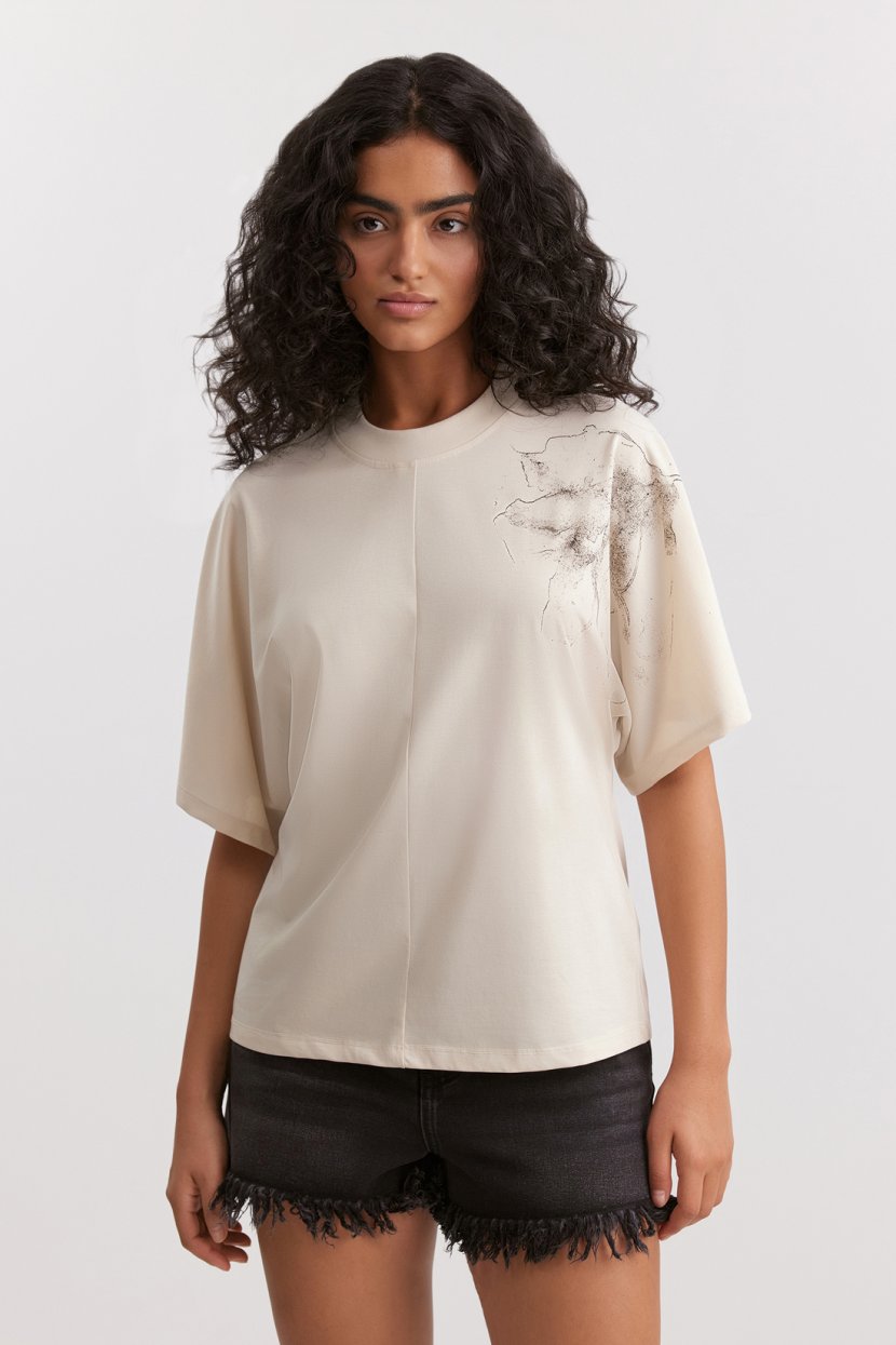 Футболка из смесового джерси, L, серый