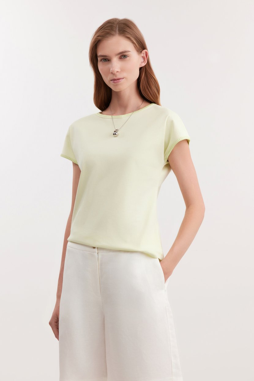 Хлопковая футболка прямого кроя без рукавов