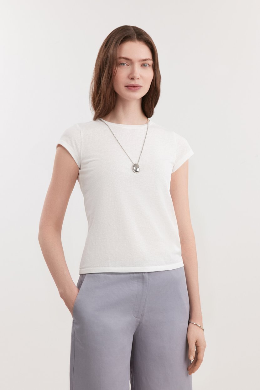 Хлопковая футболка из фактурного трикотажа 3299₽