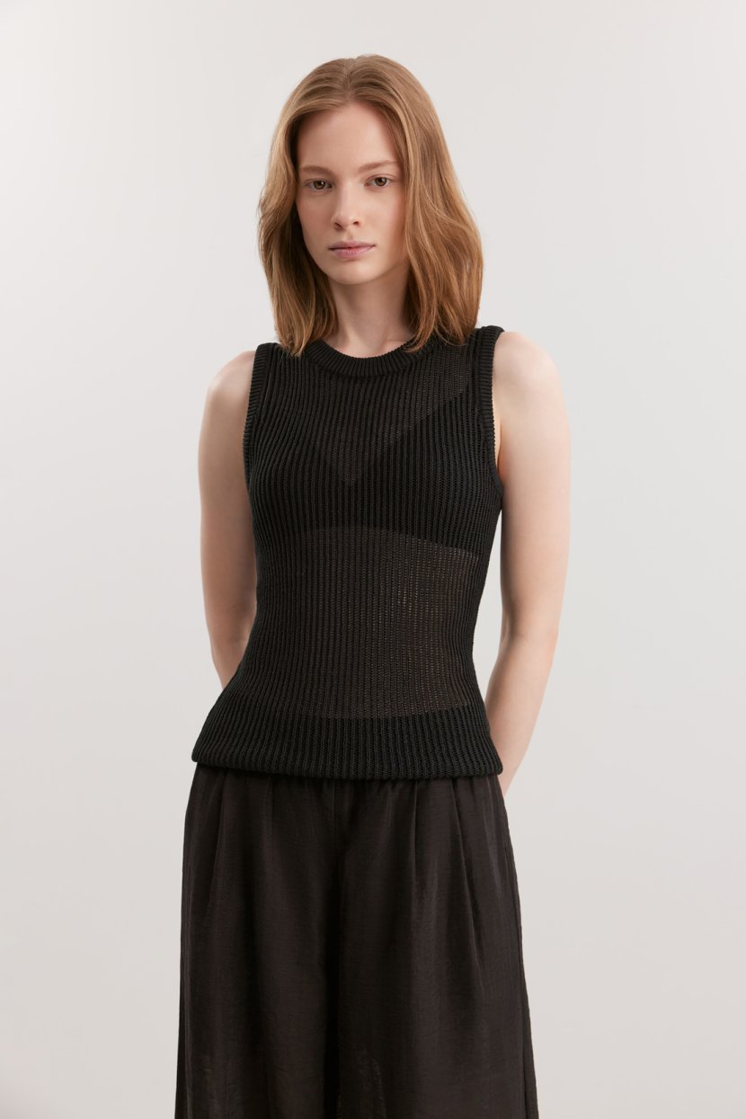 Топ из смесовой хлопковой пряжи