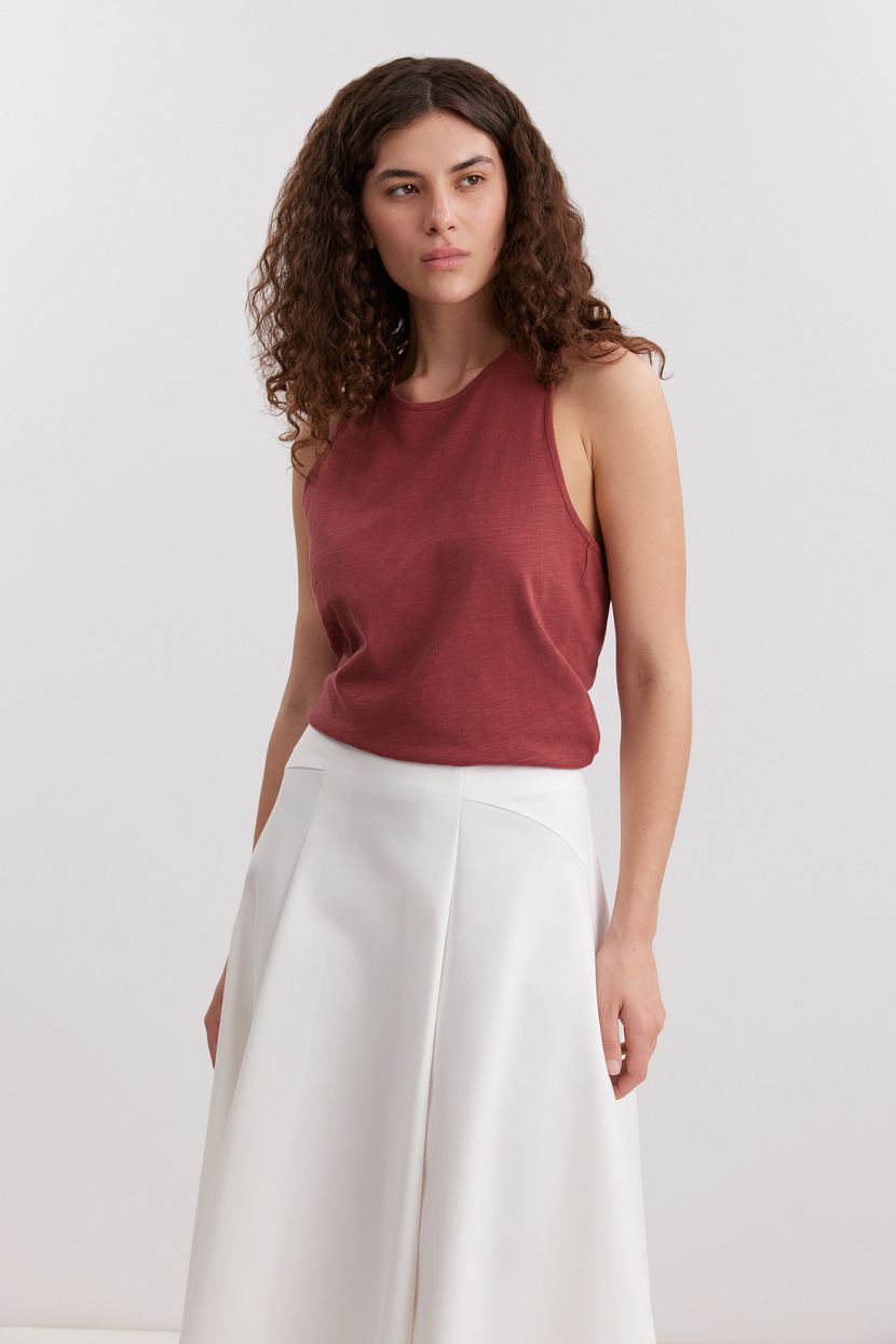 Топ из 100 хлопкового поплина L красный 1799₽