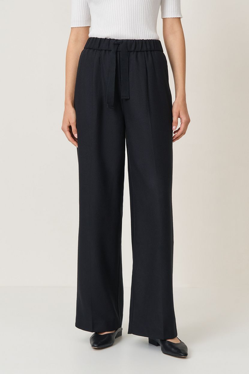 Широкие брюки с эластичным поясом, XL, черный