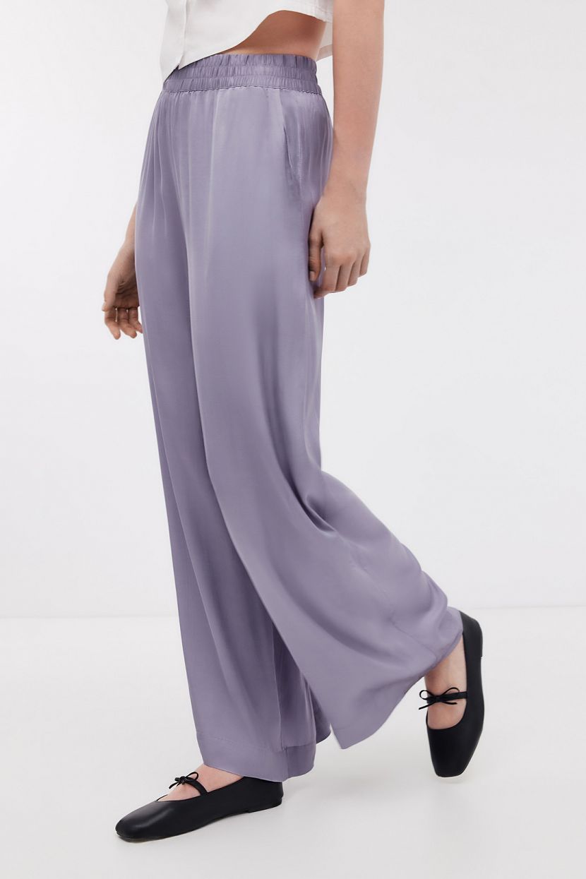 Брюки палаццо из вискозы L серый 4479₽