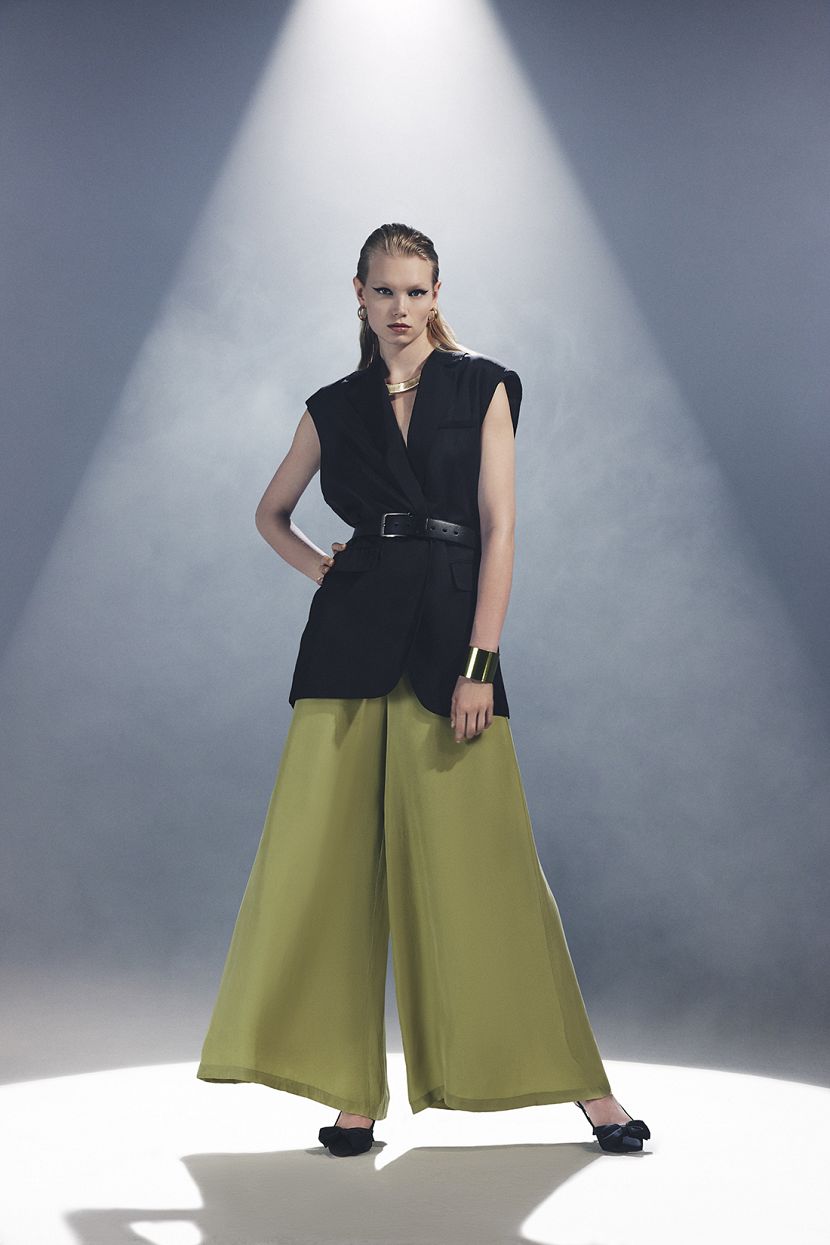 Брюки палаццо из вискозы купро