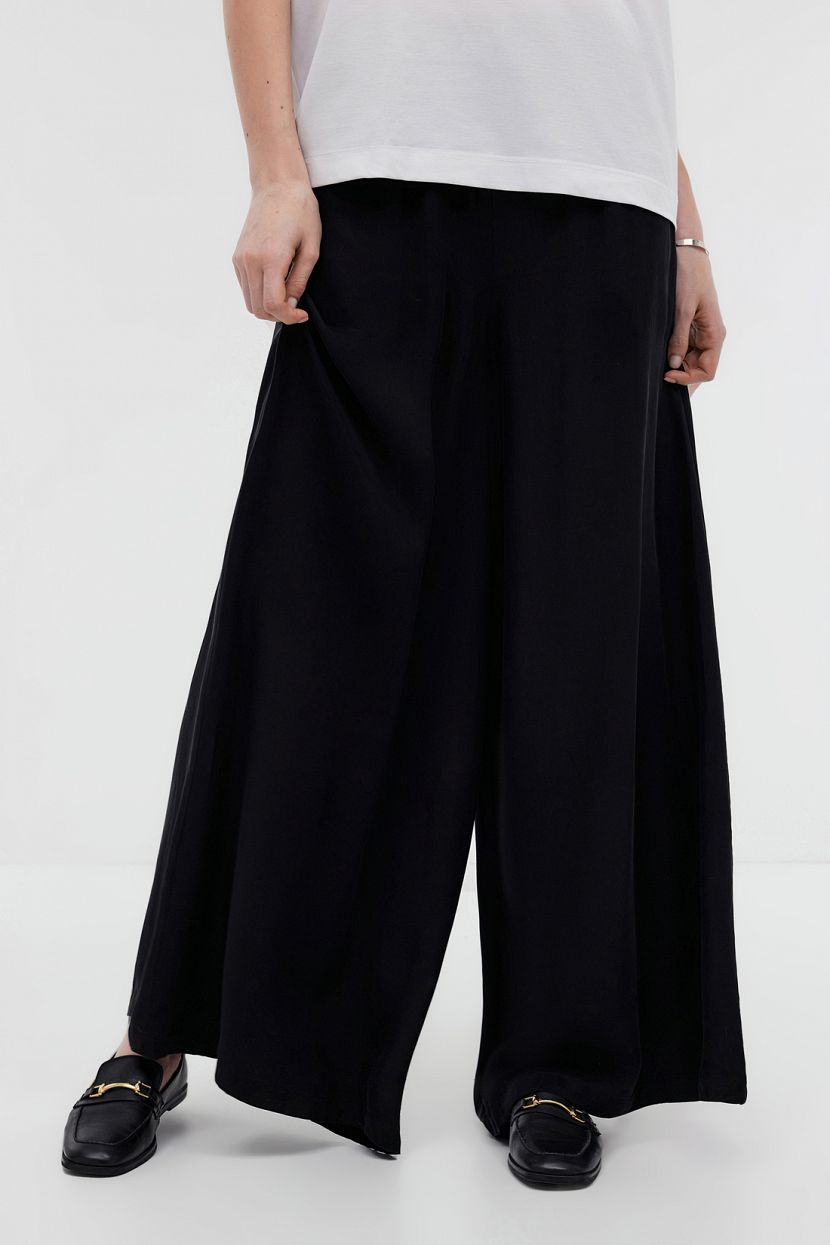Брюки палаццо из вискозы купро L черный 7586₽