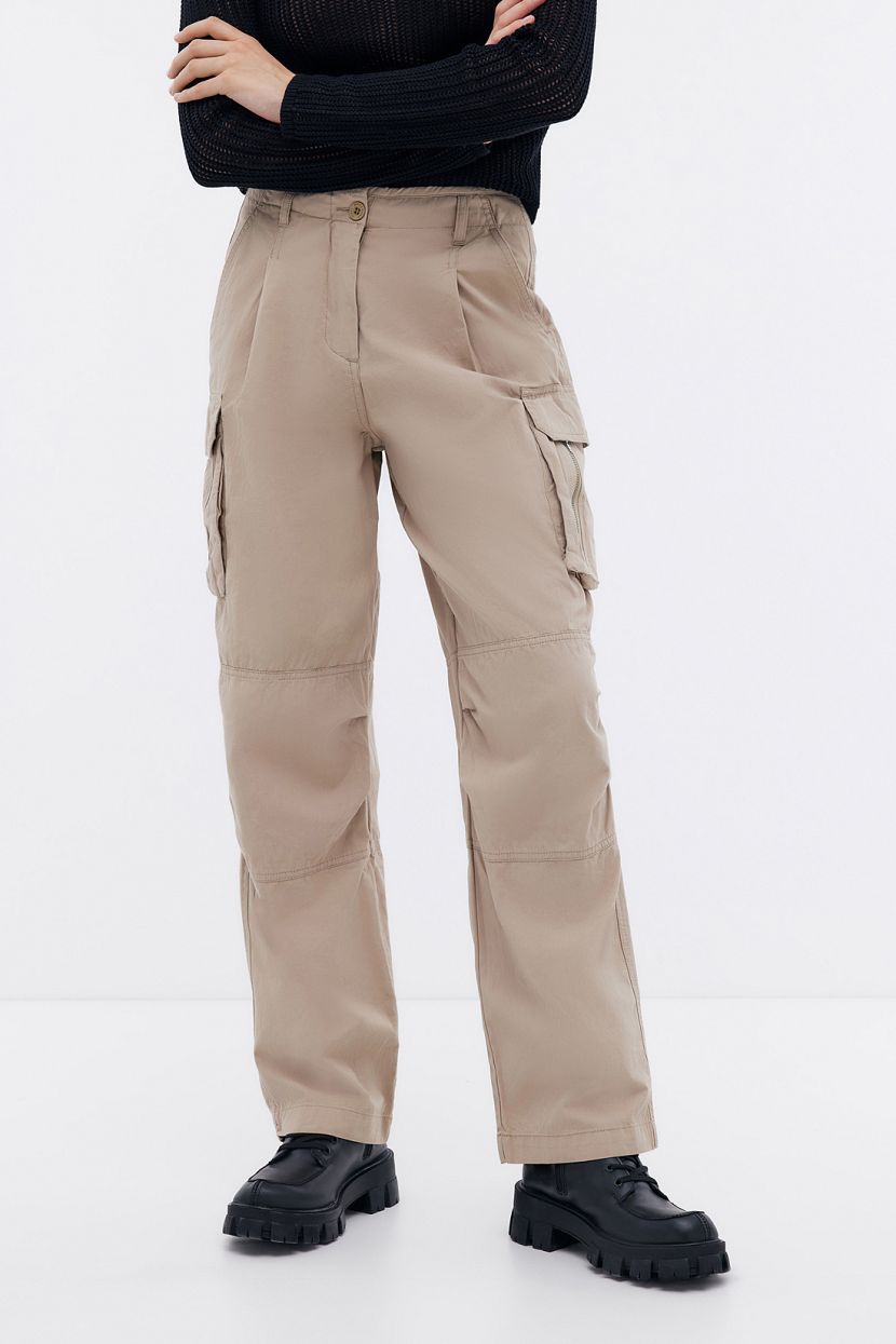 Брюки-карго из хлопка L коричневый 5999₽