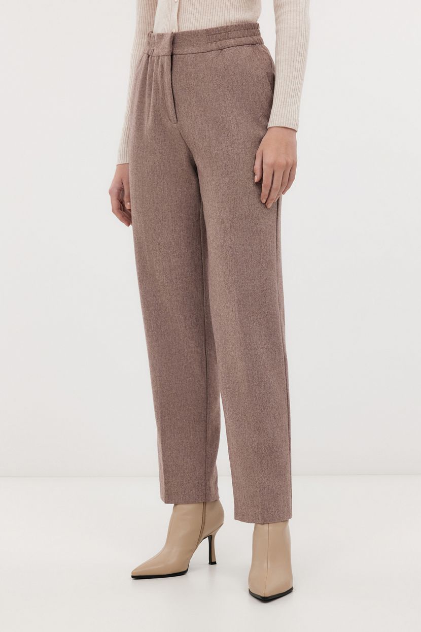 Брюки из поливискозной ткани, L, BAKED CLAY MELANGE