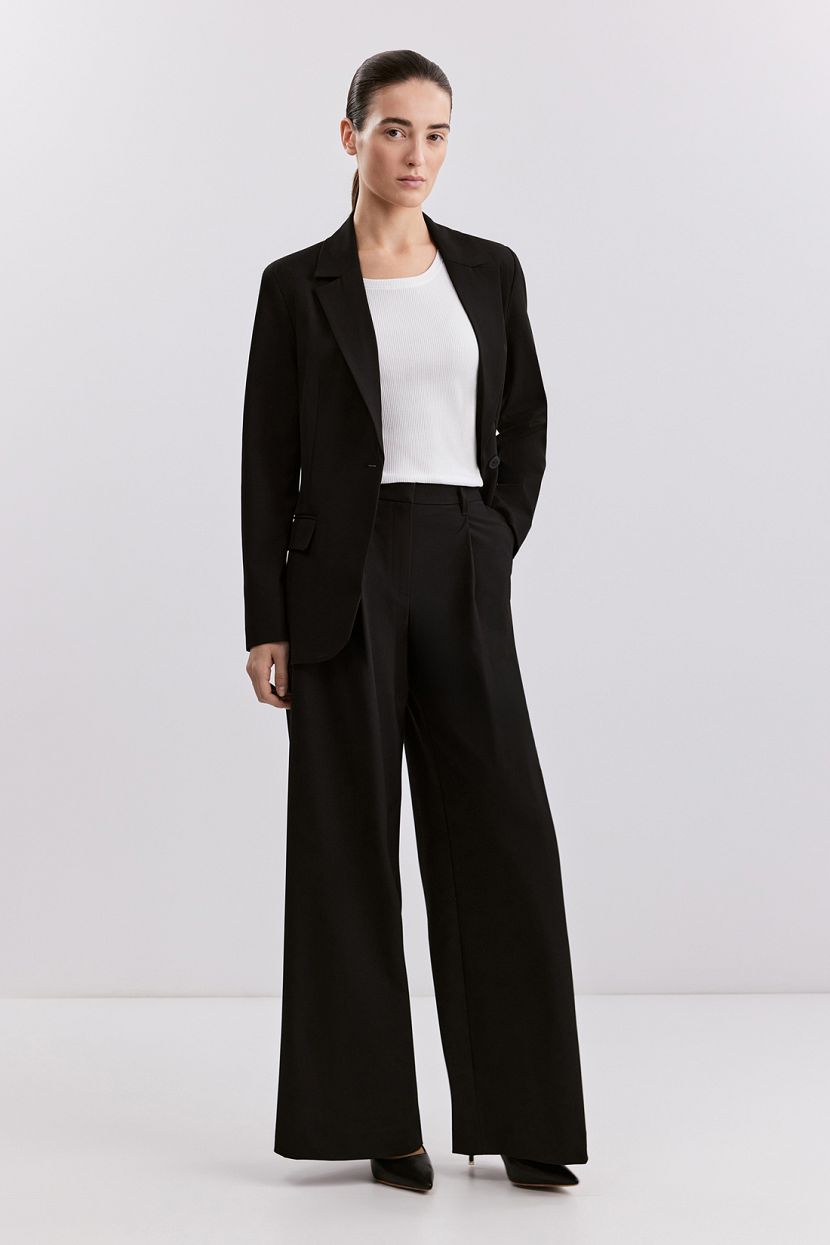 Брюки из костюмной поливискозной ткани L черный 5439₽