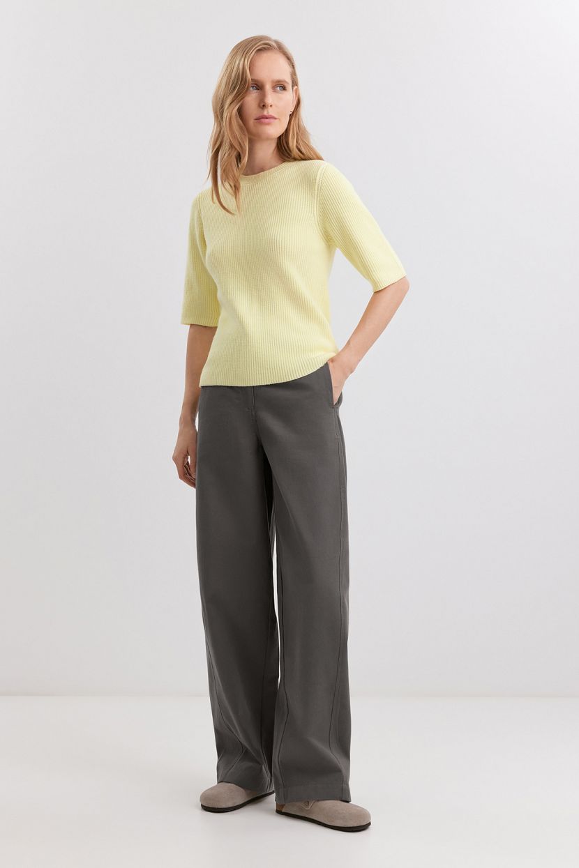 Брюки палаццо из 100 хлопка L коричневый 3039₽