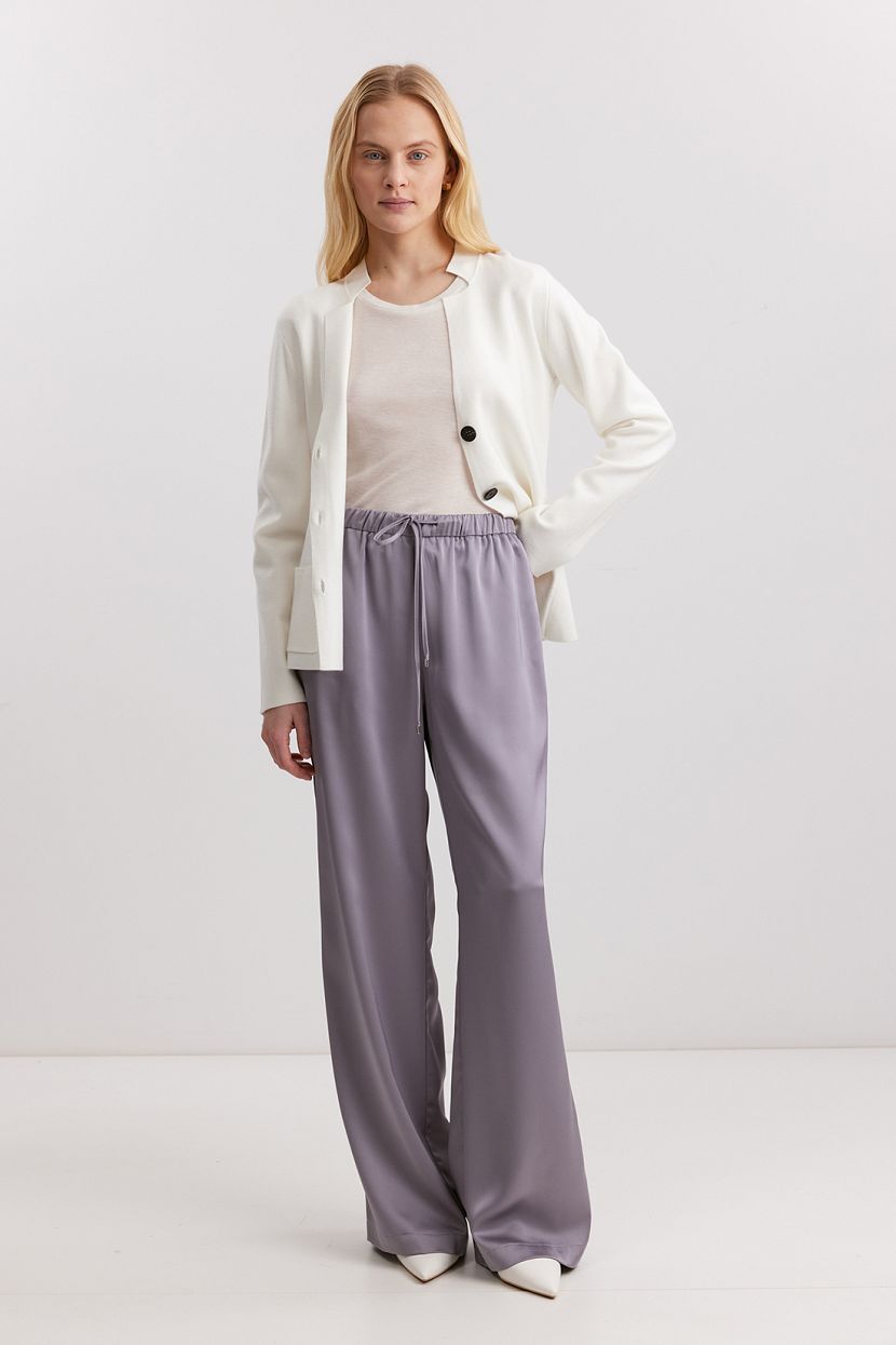 Брюки с атласной гладкой L серый 4475₽