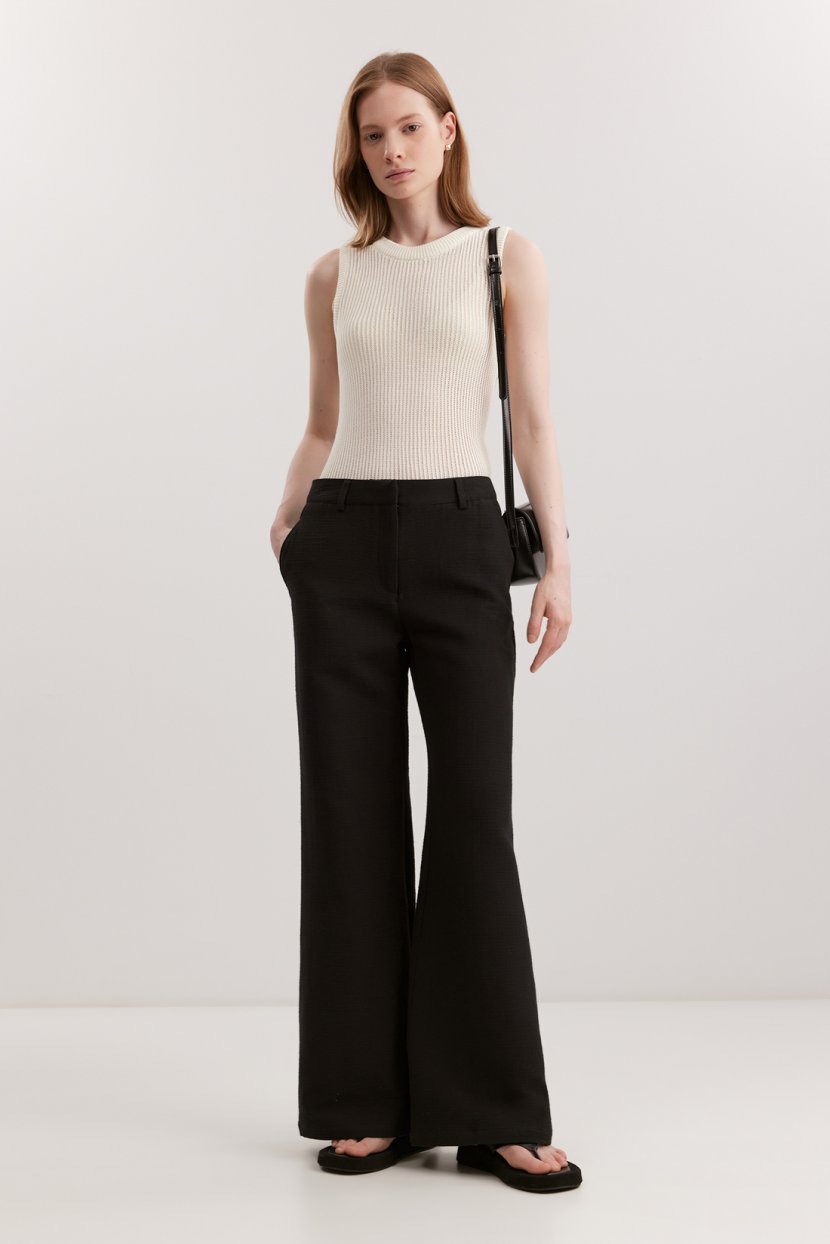 Брюки из льна и хлопка L черный 3999₽