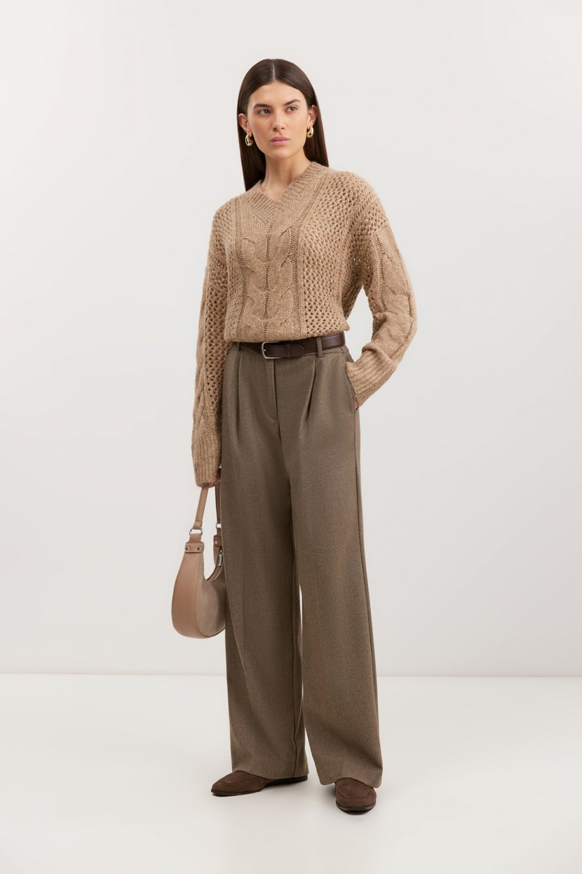 Прямые классические теплые брюки с шерстью 6999₽