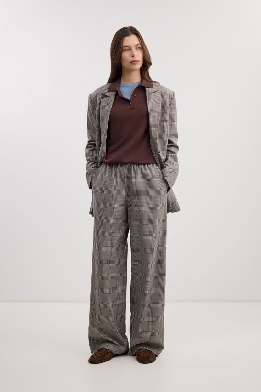 Прямые брюки в клетку