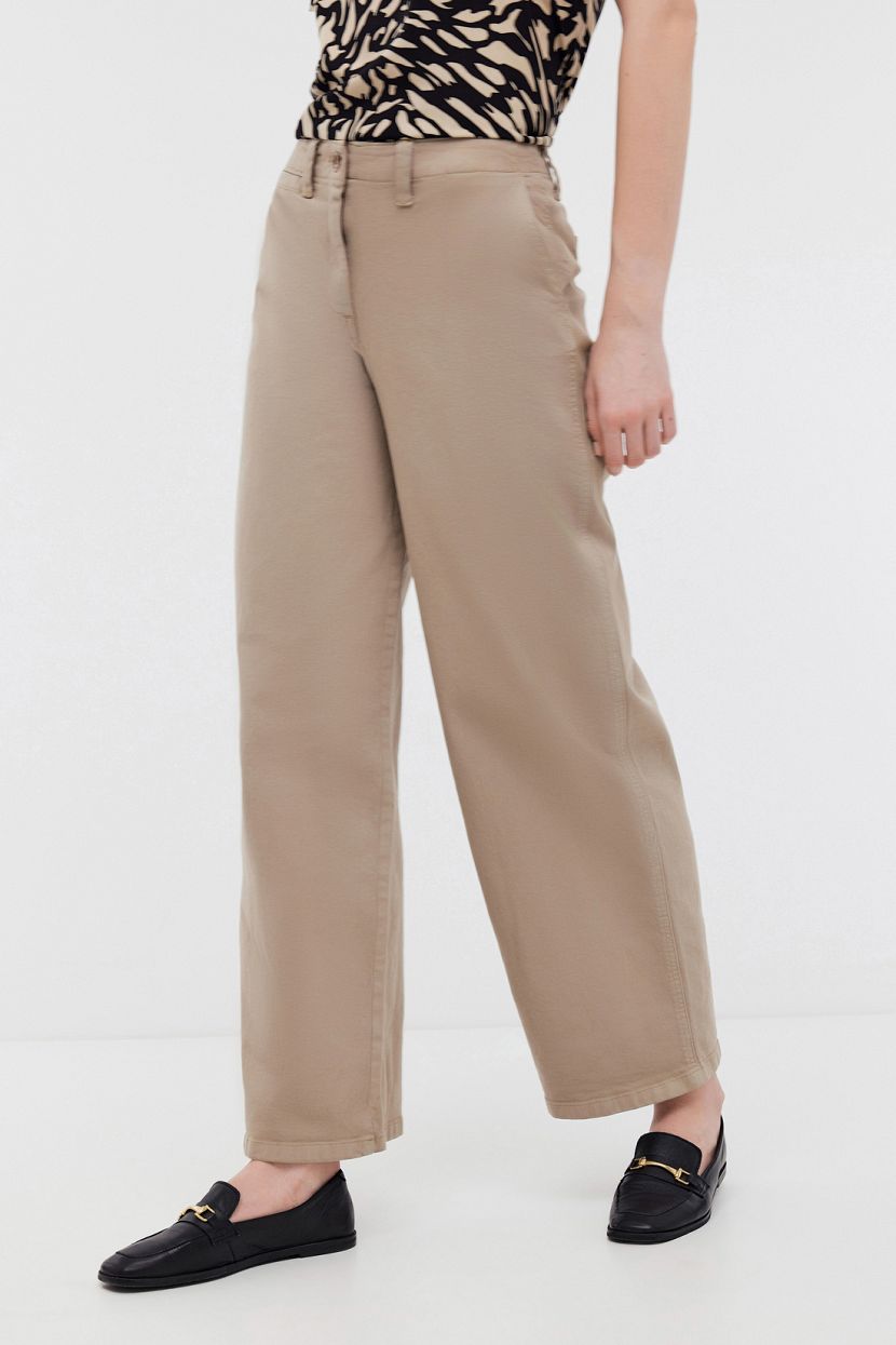 Джинсы широкие из хлопкового денима 29 коричневый 2069₽