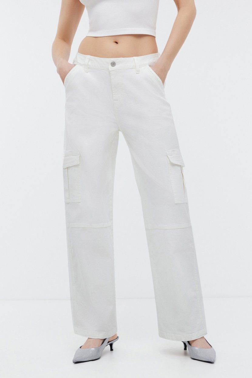 Джинсы карго из хлопкового денима 26 синий 2279₽