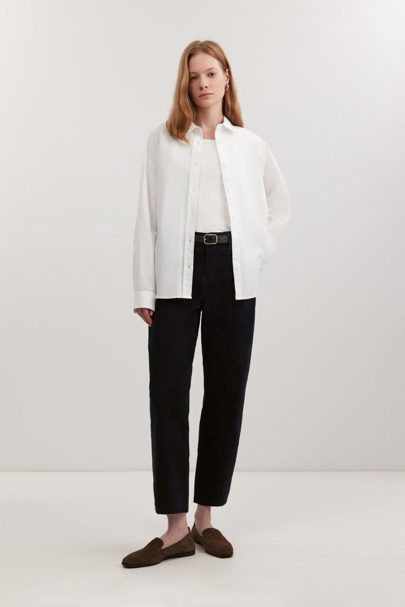 Джинсы прямые из флокового денима