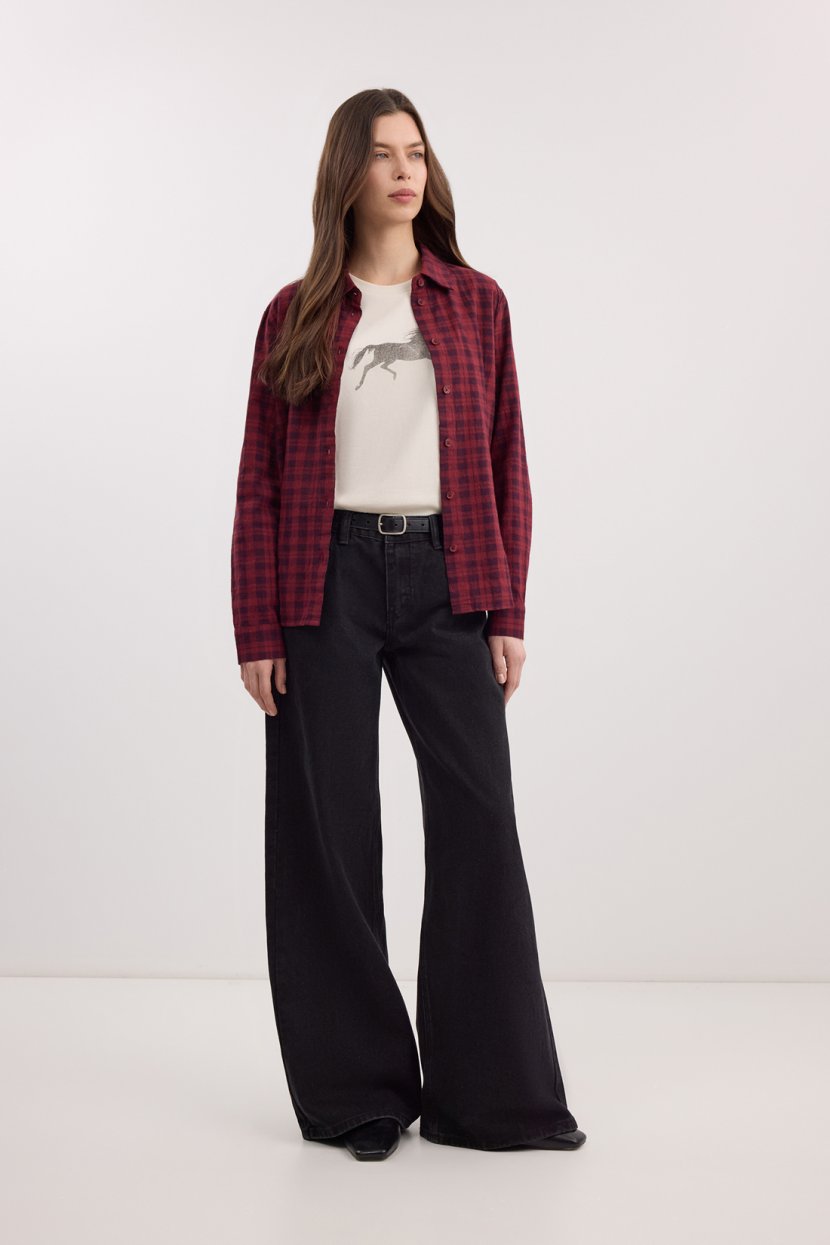 Джинсы трубы из мягкого денима 7699₽