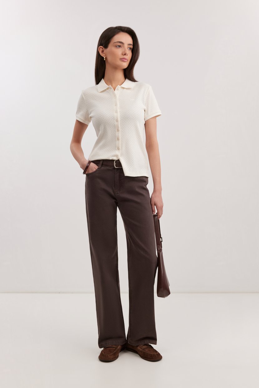 Джинсы в шоколадном оттенке с заниженной талией 8799₽