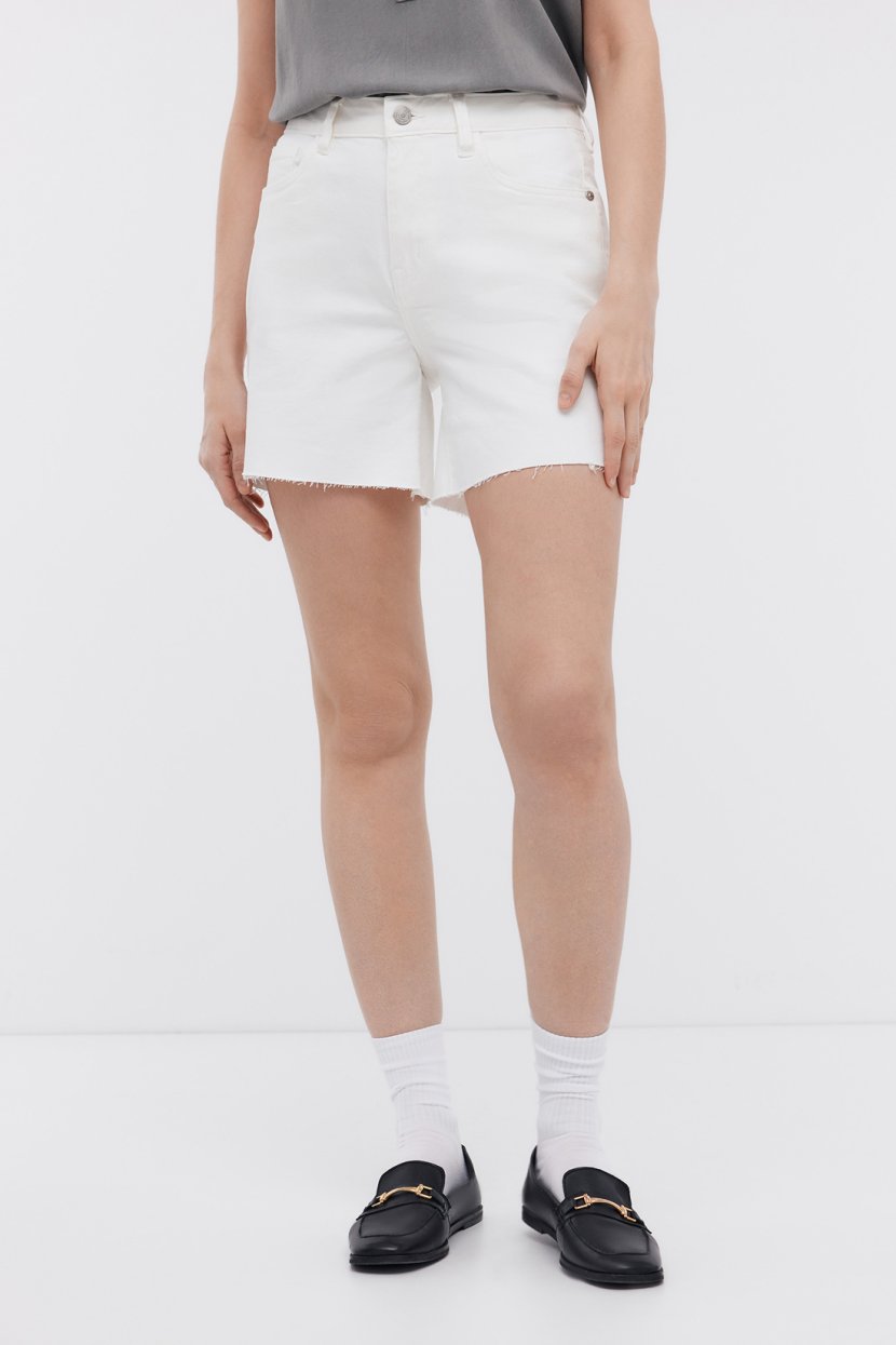 Обрезанные джинсовые шорты с высокой посадкой 28 синий 2959₽