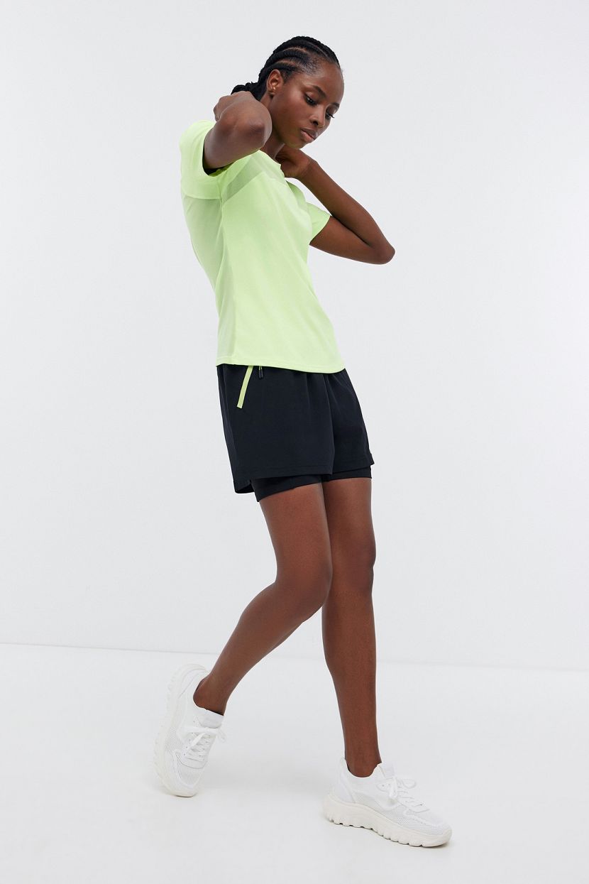 Двойные спортивные шорты для бега (арт. BAON B3224028), размер L, цвет черный Двойные спортивные шорты для бега (арт. BAON B3224028) - фото 2