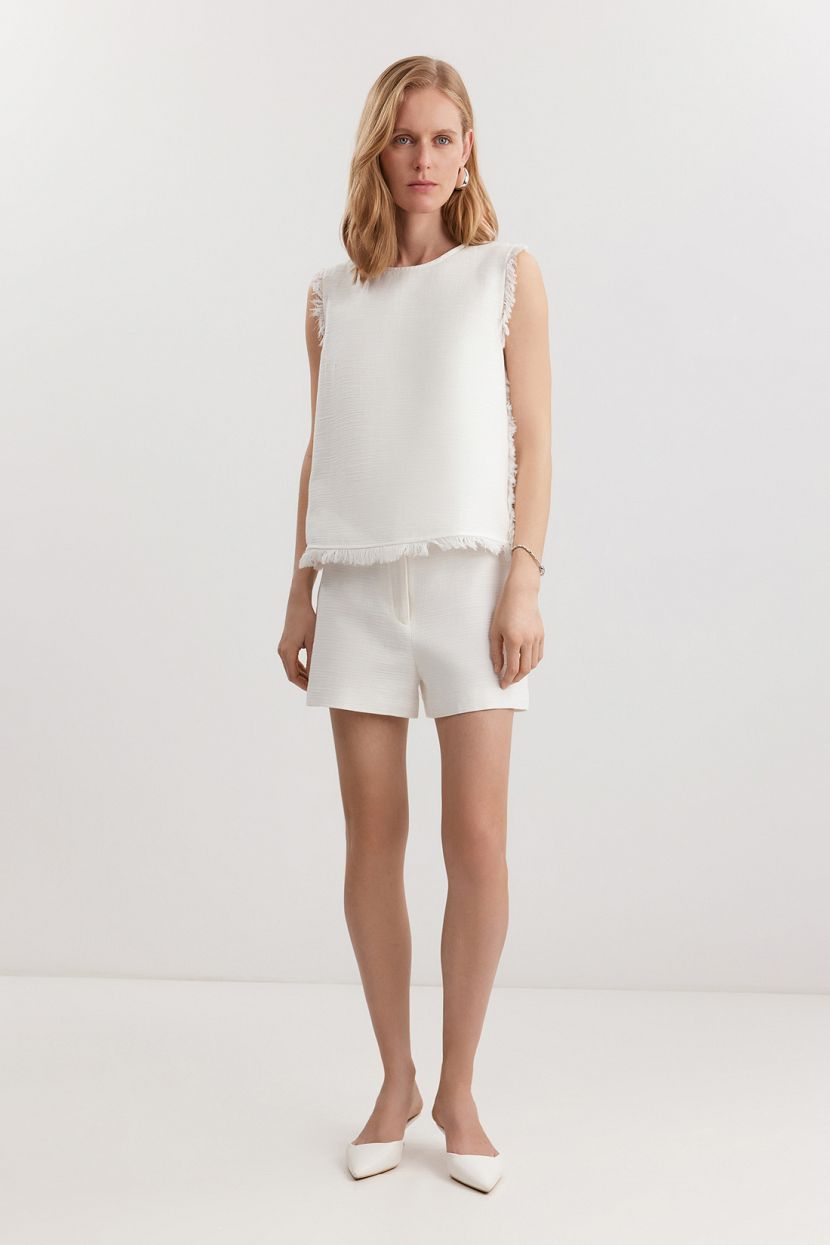 Шорты из хлопка и льна L белый 3899₽
