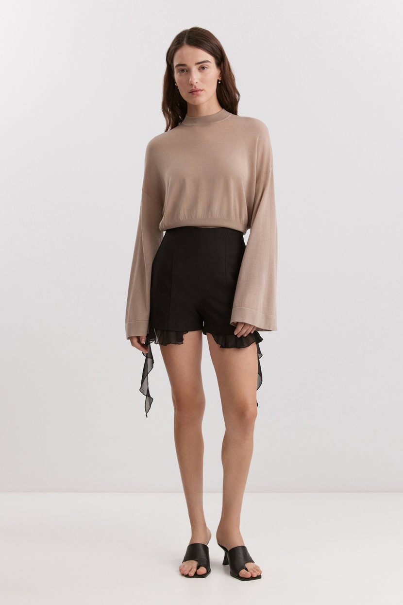 Шорты из вискозы и льна