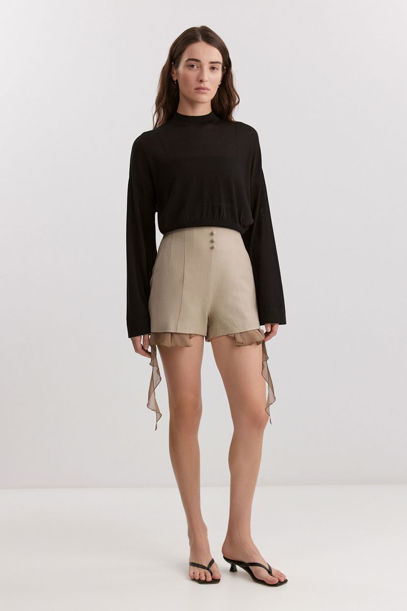 Шорты из вискозы и льна L бежевый 2805₽