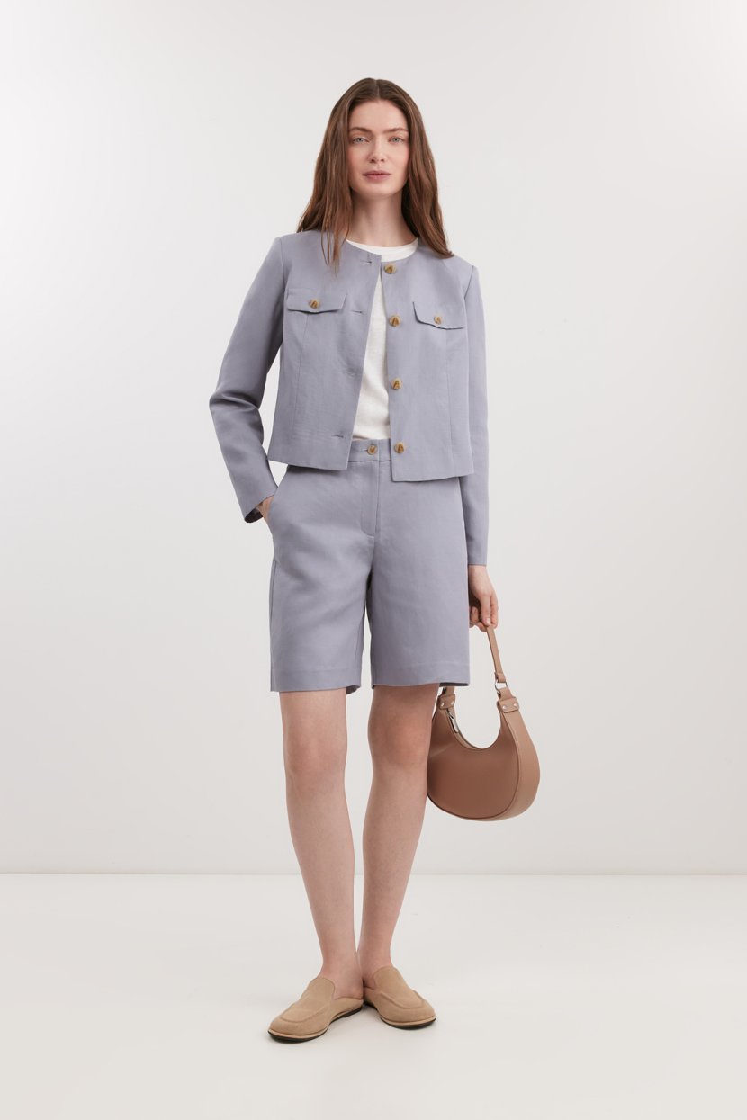 Бермуды из смесового лиоцелла и льна 9999₽