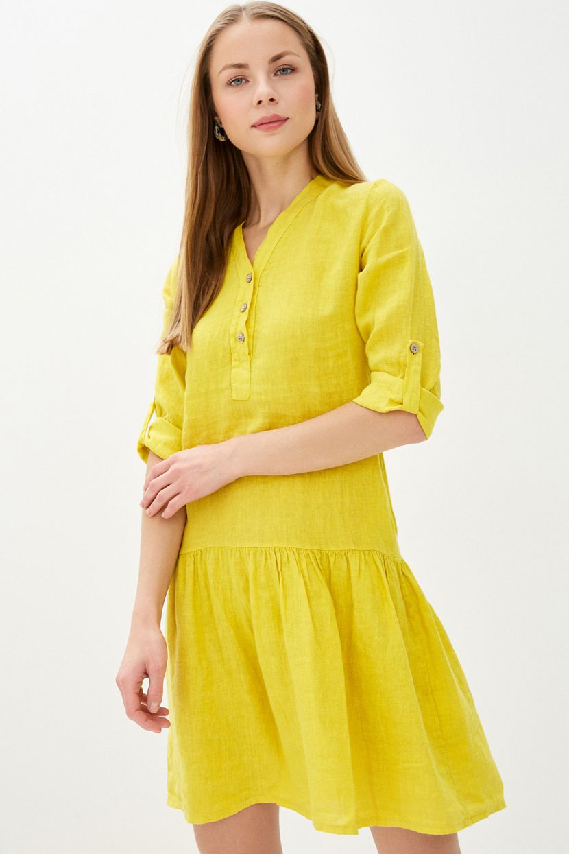 Платье (арт. baon B450072), размер M, цвет желтый Платье (арт. baon B450072) - фото 3
