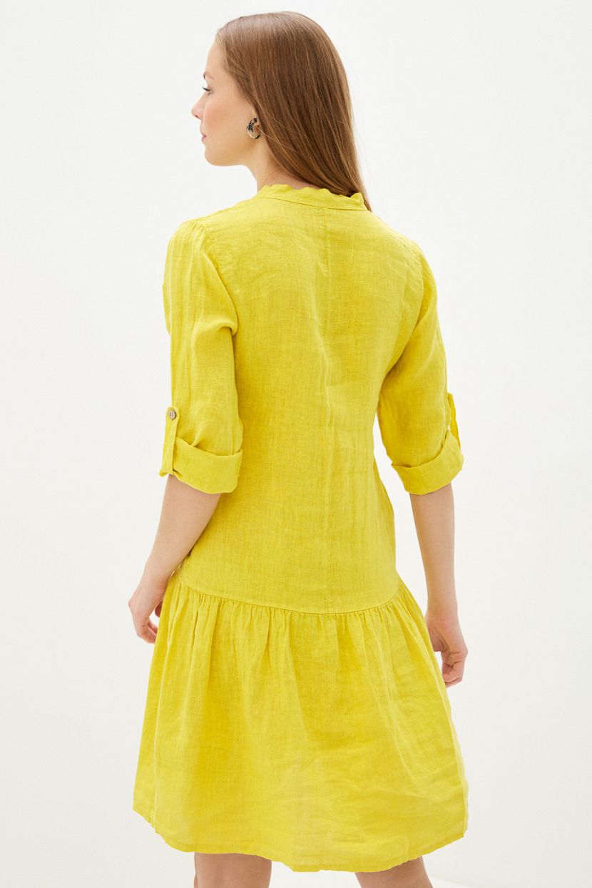 Платье (арт. baon B450072), размер M, цвет желтый Платье (арт. baon B450072) - фото 2