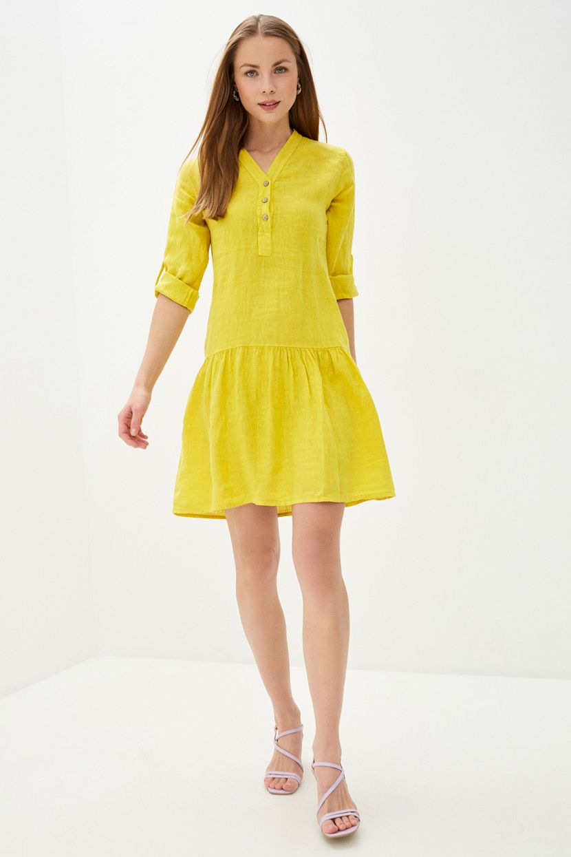 Платье (арт. baon B450072), размер M, цвет желтый Платье (арт. baon B450072) - фото 1