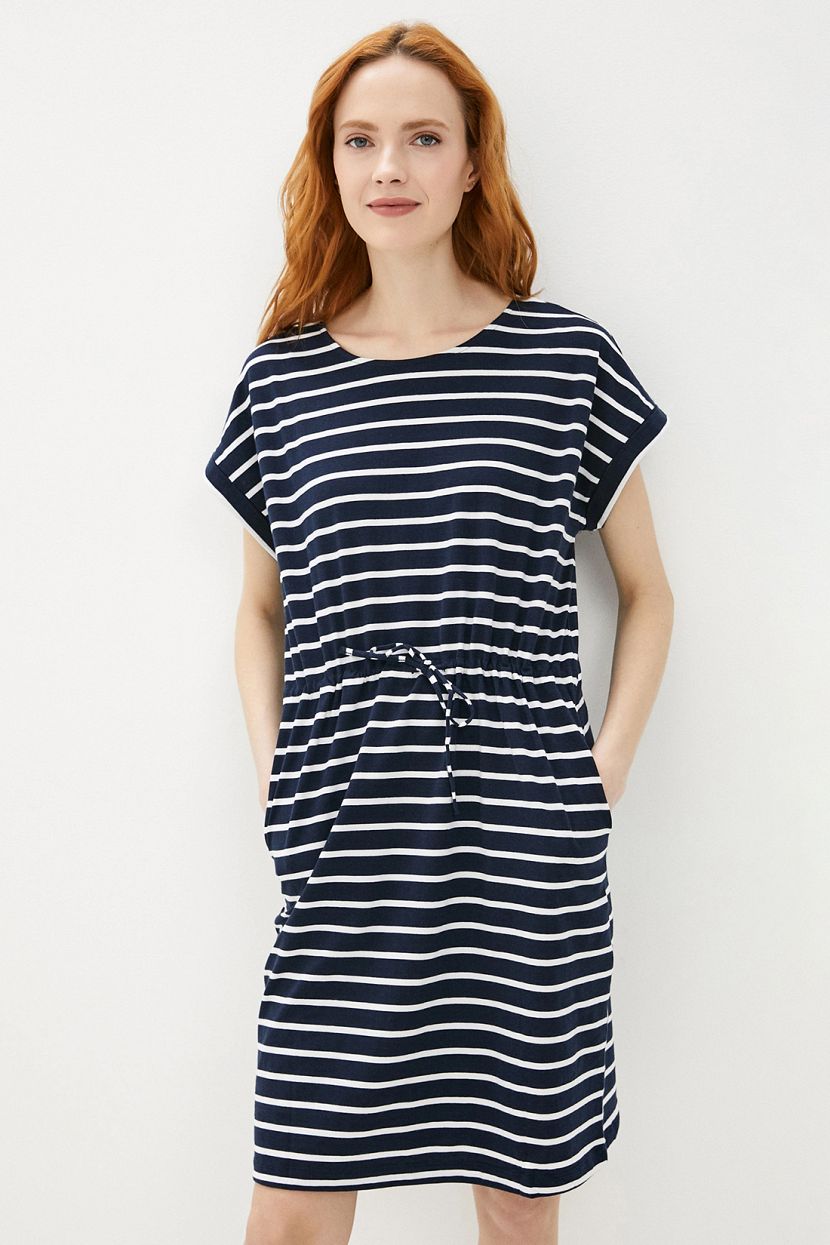 Платье (арт. baon B451026), размер XS, цвет dark navy striped#синий Платье (арт. baon B451026) - фото 3