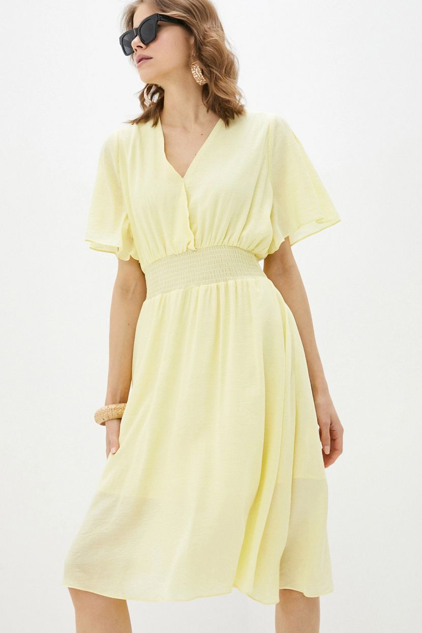 Платье (арт. baon B451065), размер XXL, цвет желтый Платье (арт. baon B451065) - фото 3