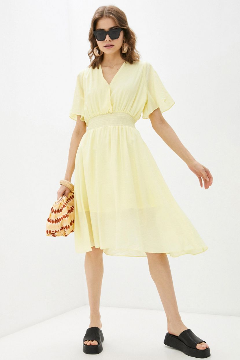 Платье (арт. baon B451065), размер XXL, цвет желтый Платье (арт. baon B451065) - фото 1