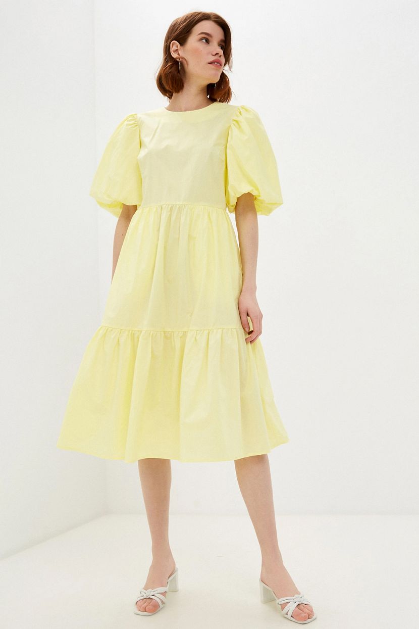 Платье (арт. baon B451068), размер 3XL, цвет желтый Платье (арт. baon B451068) - фото 1