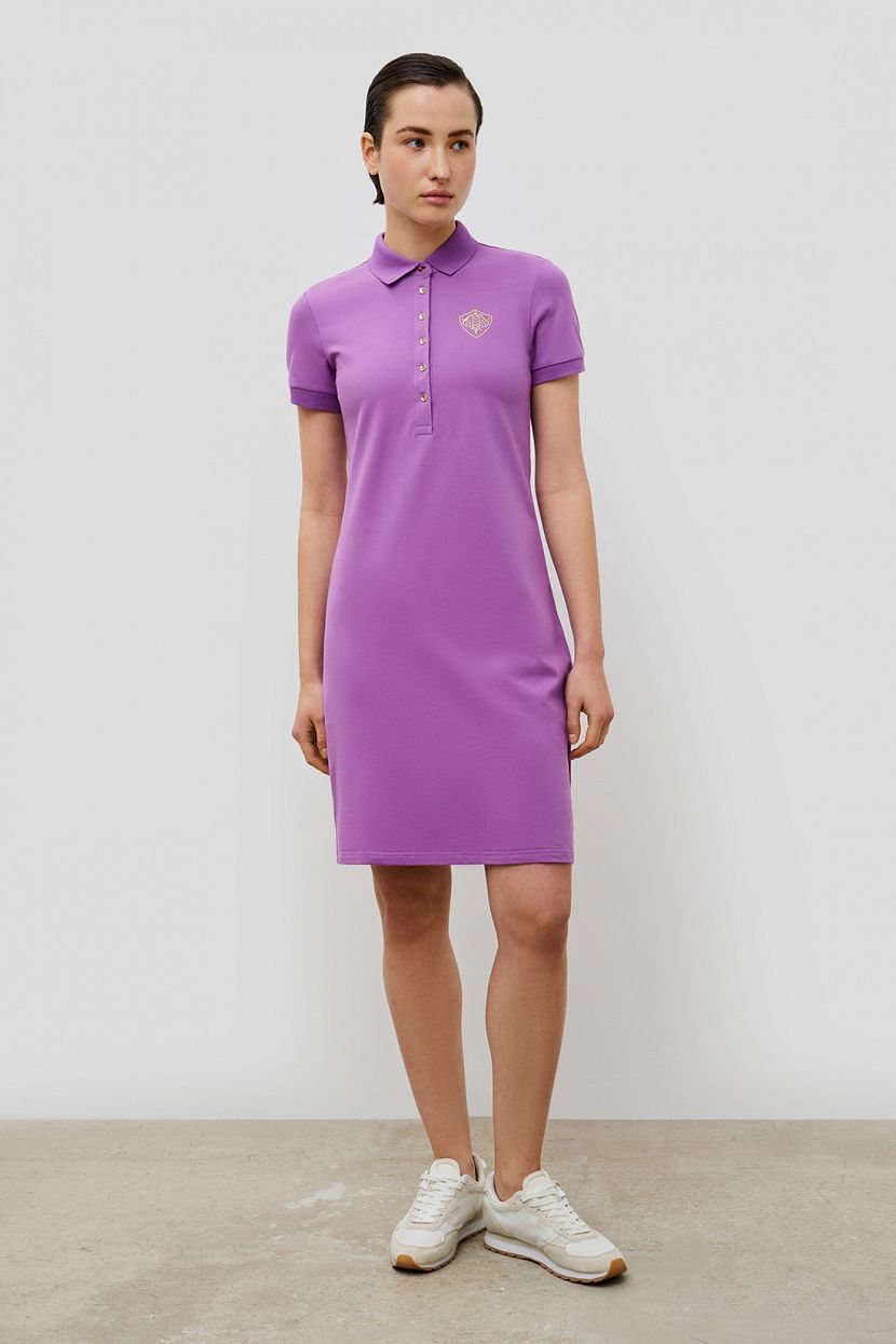 Платье-поло, S, фиолетовый