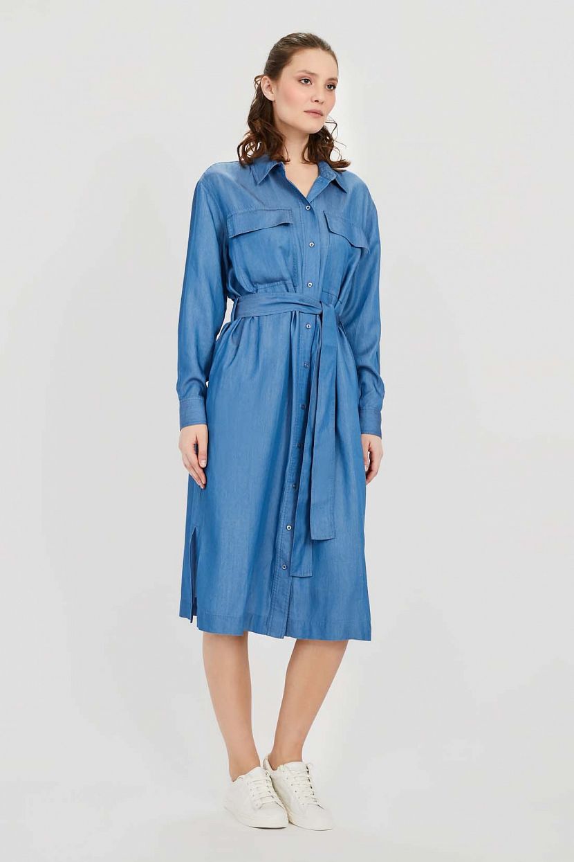 Платье (арт. baon B4522051), размер XS, цвет голубой Платье (арт. baon B4522051) - фото 1