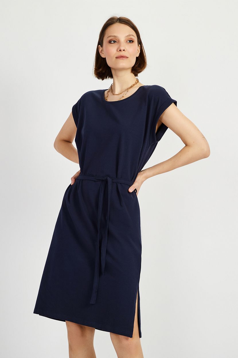 Платье (арт. baon B4522074), размер M, цвет синий Платье (арт. baon B4522074) - фото 1