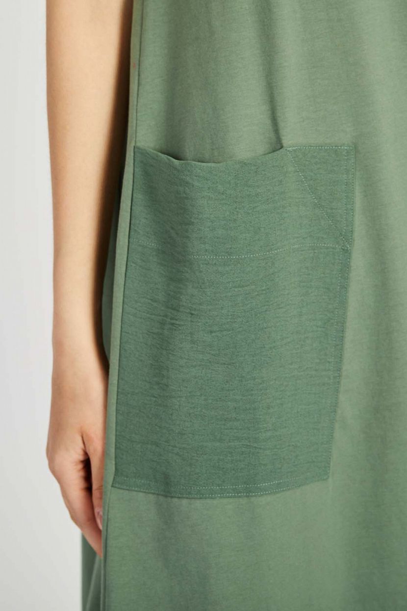 Платье (арт. baon B4522092), размер XL, цвет зеленый Платье (арт. baon B4522092) - фото 5