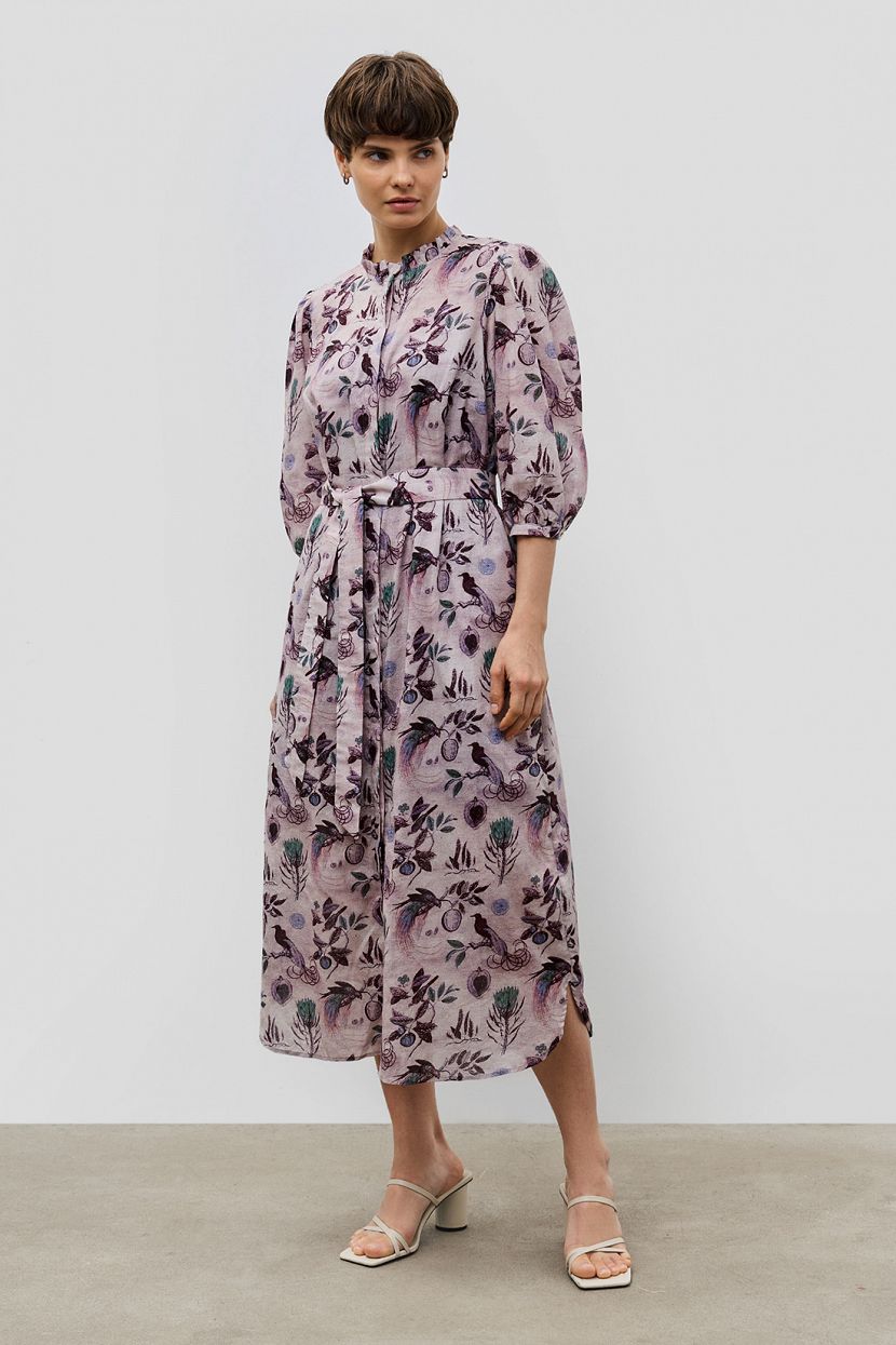 Хлопковое платье-рубашка миди с принтом LAMIUM PRINTED 3449₽