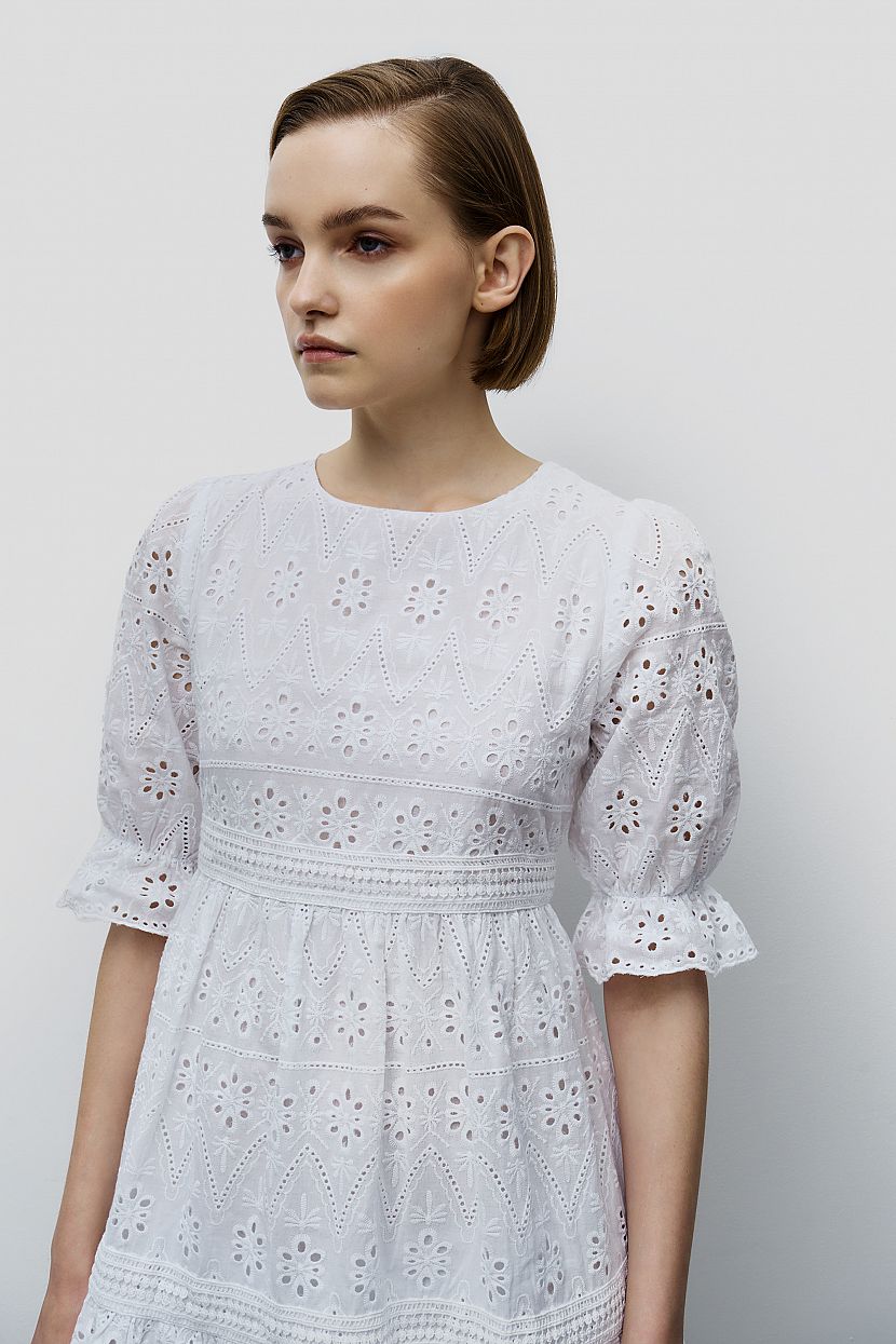 

Платье BAON, Белый, Платье с оборками из хлопкового шитья (арт. BAON B4523079)