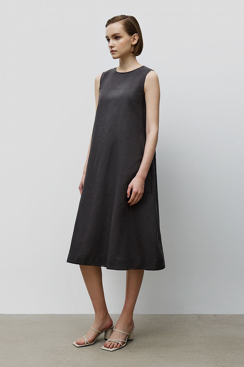 Платье (арт. baon B4523087), размер XS, цвет серый Платье (арт. baon B4523087) - фото 2