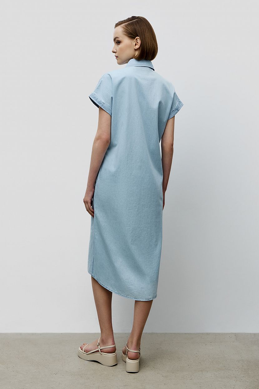 Платье (арт. baon B4523097), размер L, цвет голубой Платье (арт. baon B4523097) - фото 4