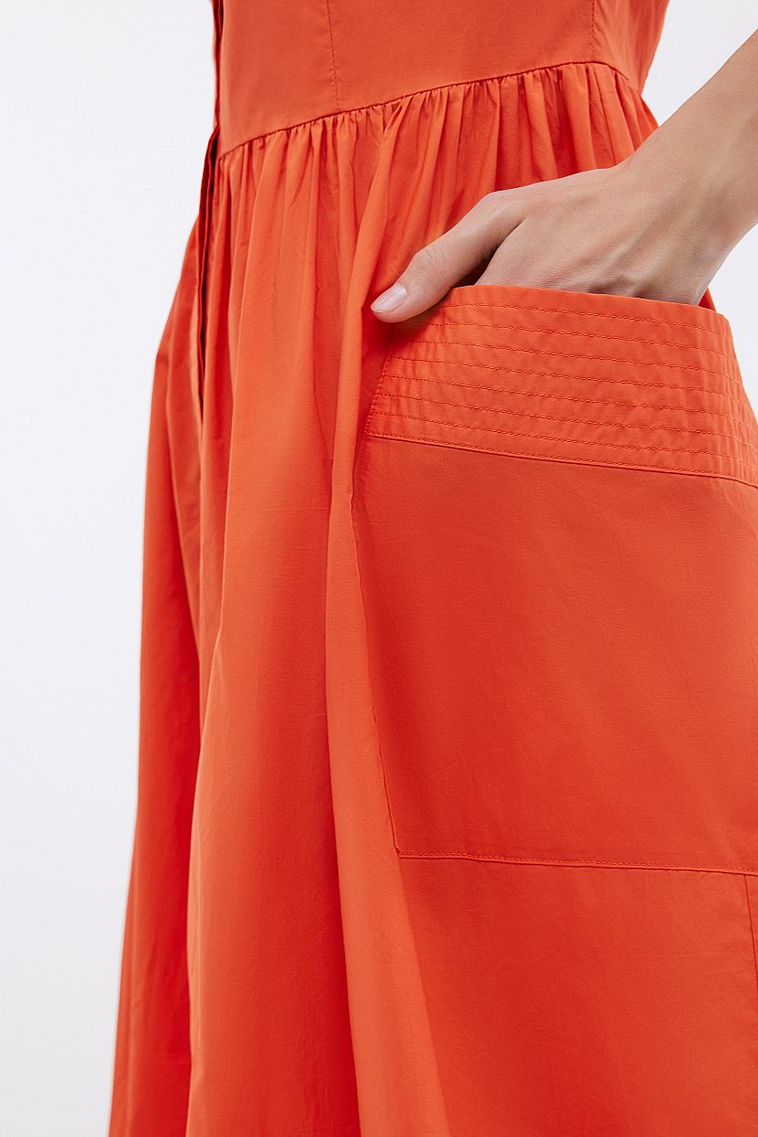 Платье рубашка из хлопкового поплина (арт. BAON B4524051), размер L, цвет оранжевый Платье рубашка из хлопкового поплина (арт. BAON B4524051) - фото 5