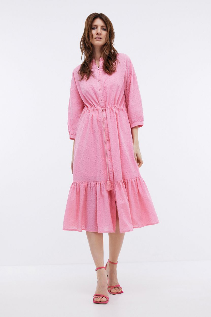 Платье рубашка из хлопка, XXL, розовый цена и фото