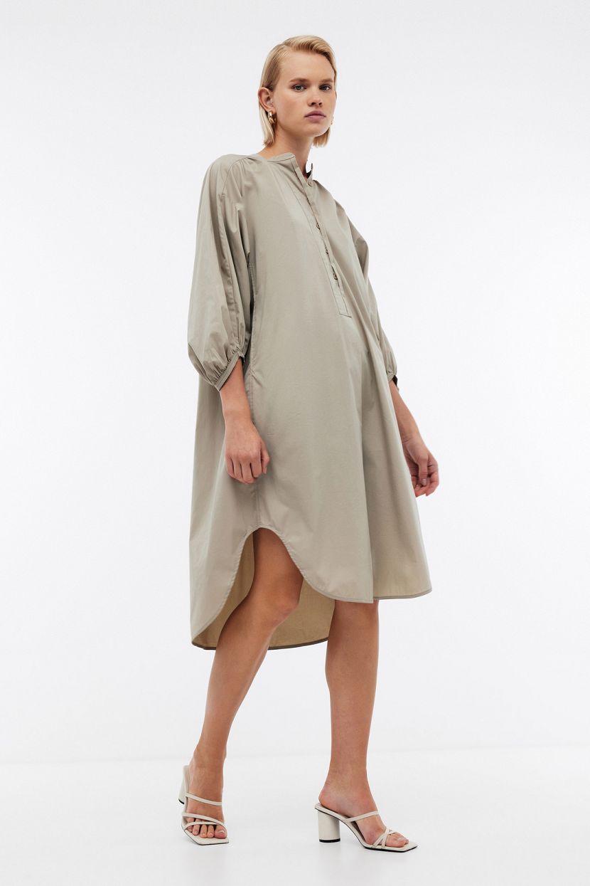 Платье оверсайз из хлопка XS бежевый 6799₽