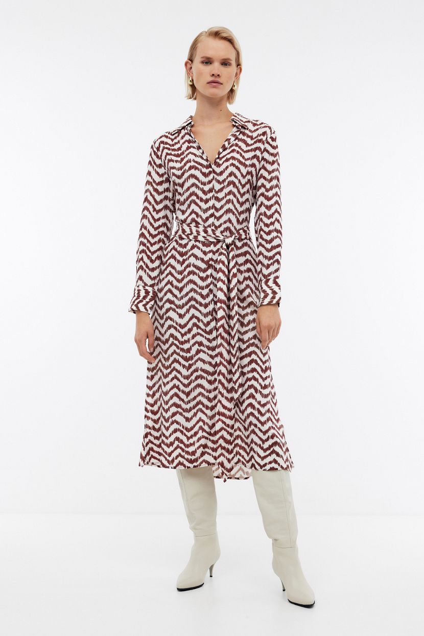 Платье рубашка из вискозы с принтом