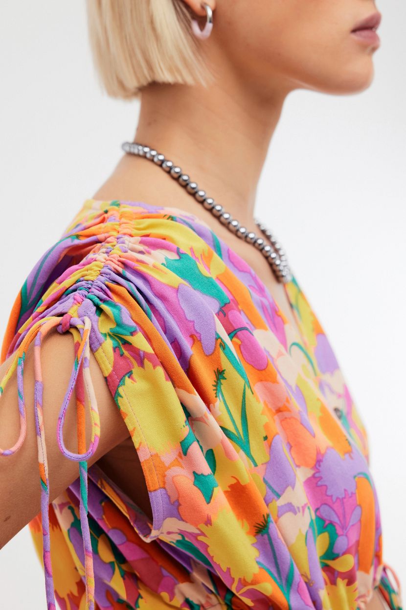 Платье макси из вискозы с цветочным принтом  (арт. BAON B4524125), размер S Платье макси из вискозы с цветочным принтом  (арт. BAON B4524125) - фото 5